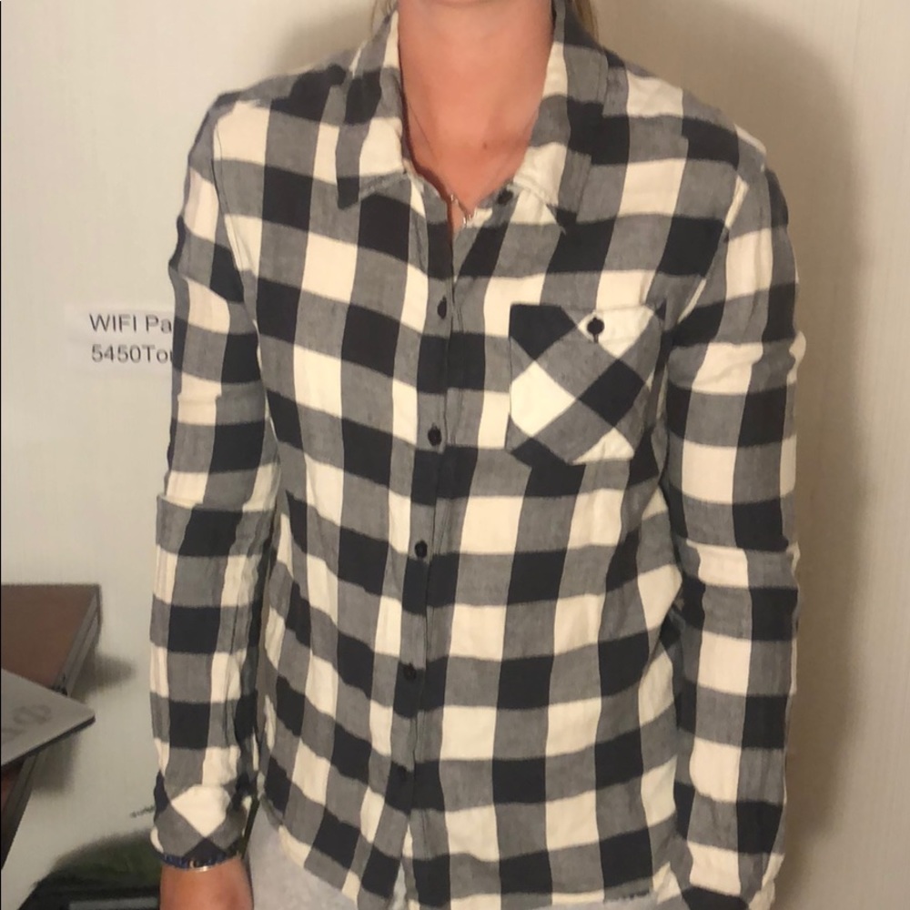 Black and white checkered flannel